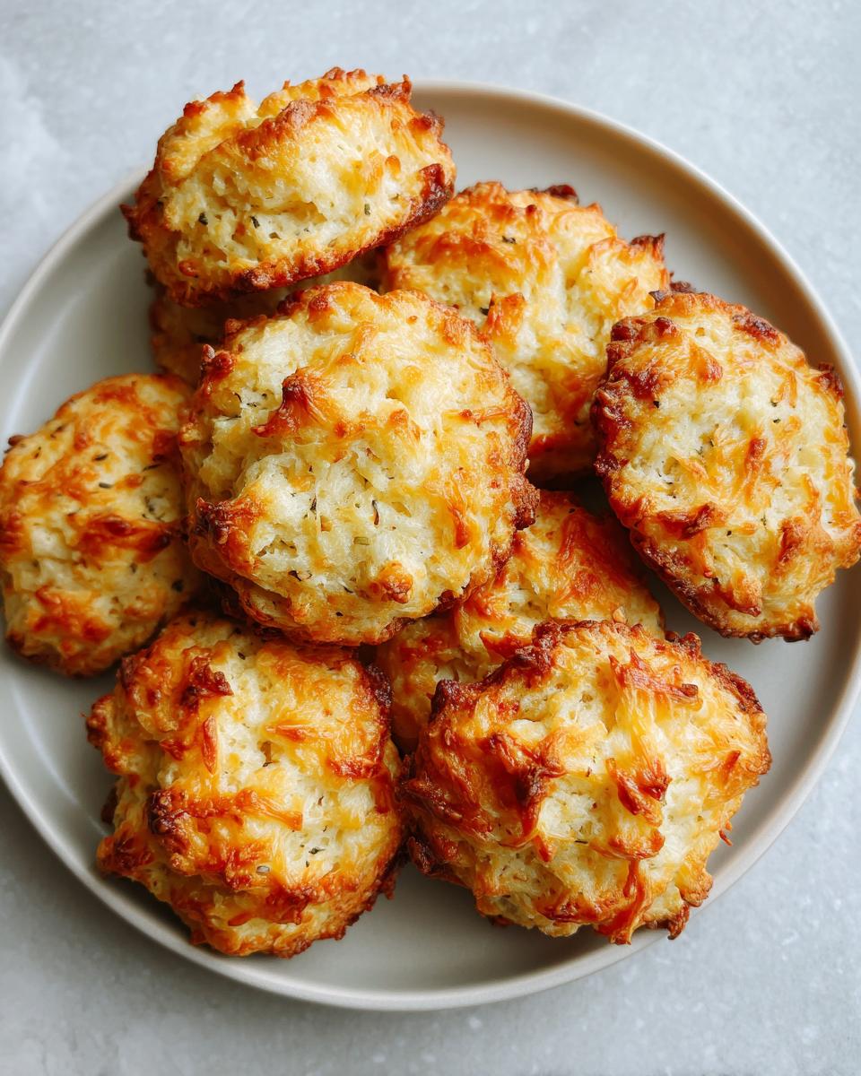 A pile of golden-brown Amazing Cheese & Turkey Biscuits for Dogs on a light gray plate.