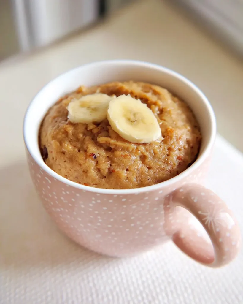Peanut Butter Banana Dog Mug Cake