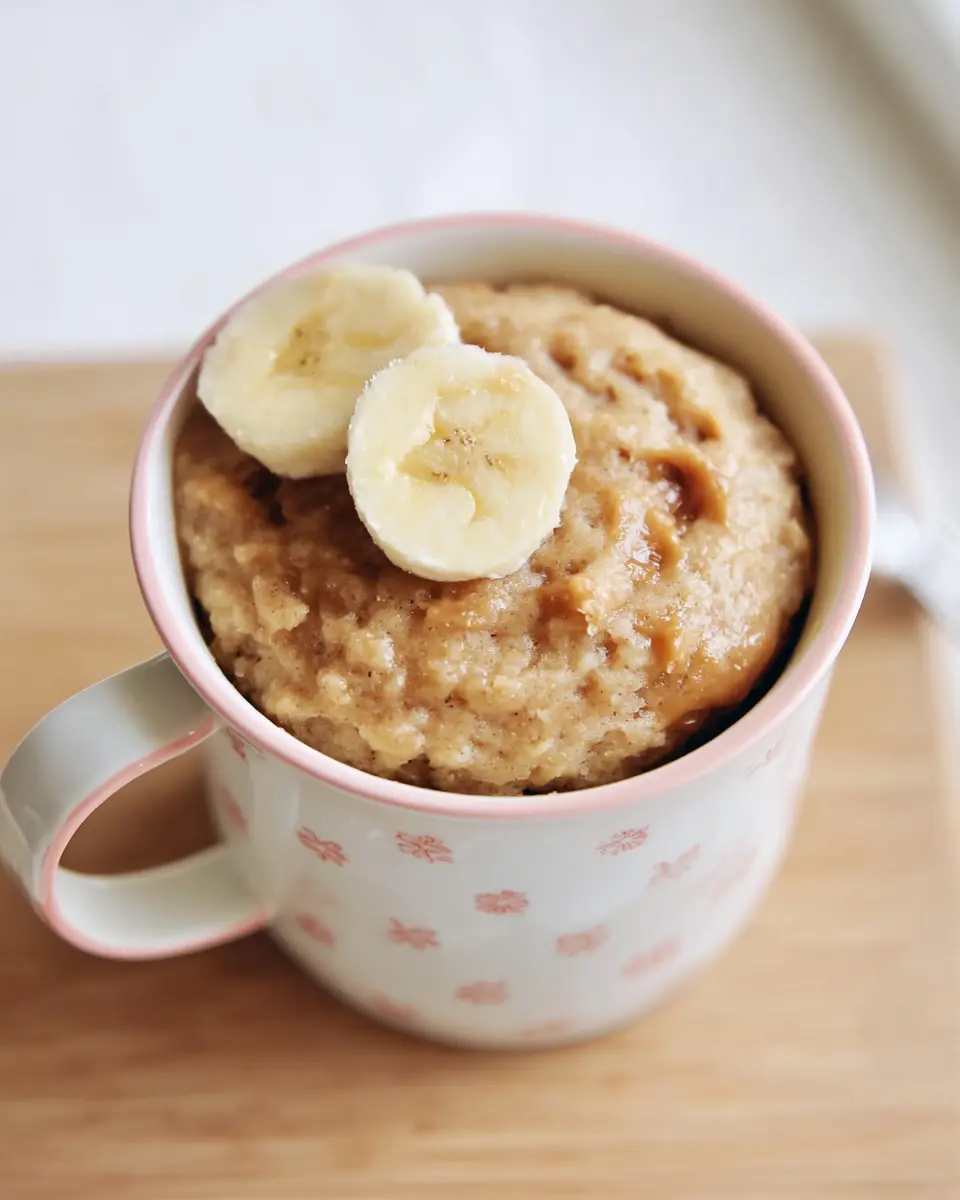 Peanut Butter Banana Dog Mug Cake